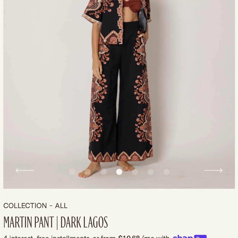 Martin Pant in Black with Patterned Design